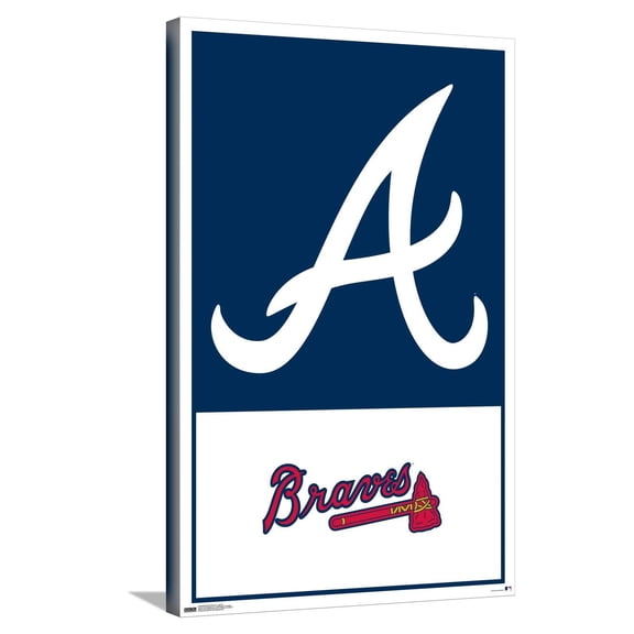 MLB Atlanta Braves - Logo 22 Canvas Wall Poster, 22.375" x 34"
