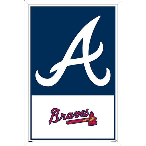 MLB Atlanta Braves - Logo 22 Wall Poster, 22.375" x 34" Framed