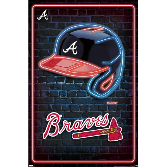 MLB Atlanta Braves - Neon Helmet 23 Wall Poster, 22.375" x 34"