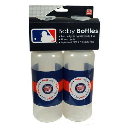 MLB - Baby Fanatic - 2 Pack Baby Bottle, Minnesota Twins