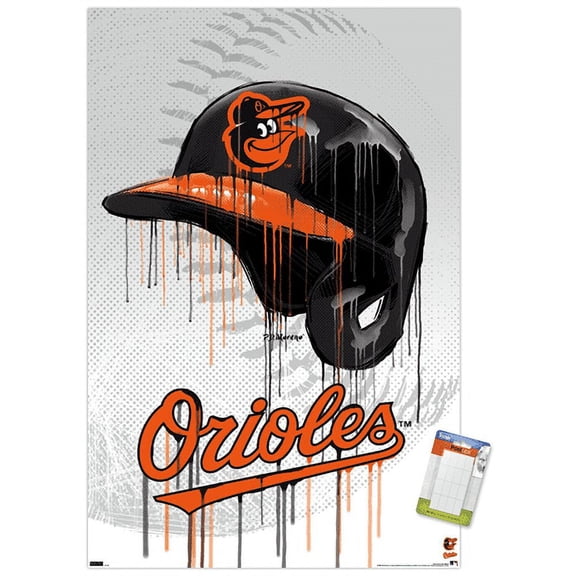 MLB Baltimore Orioles - Drip Helmet 22 Wall Poster, 22.375" x 34"