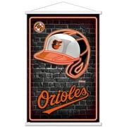 MLB Baltimore Orioles - Neon Helmet 23 Wall Poster with Magnetic Frame, 22.375" x 34"