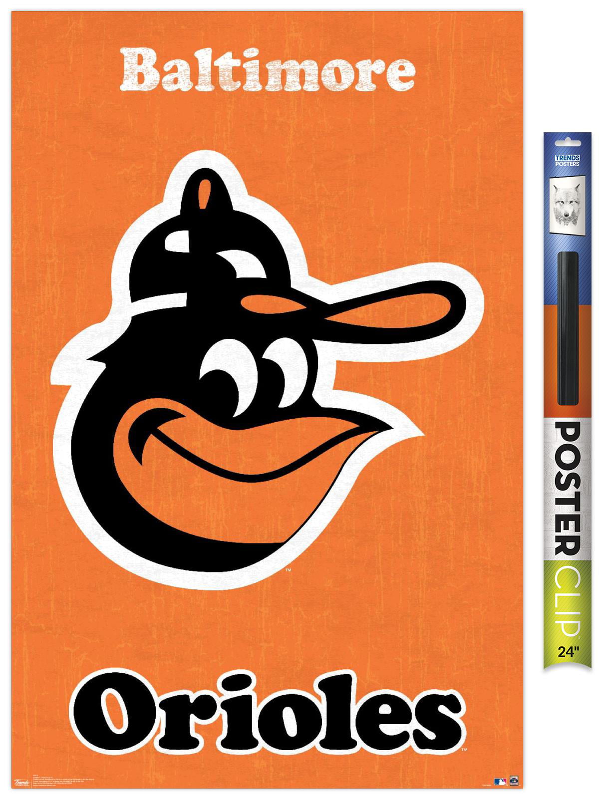 MLB Baltimore Orioles - Retro Logo Premium Poster and Poster Mount Bundle 