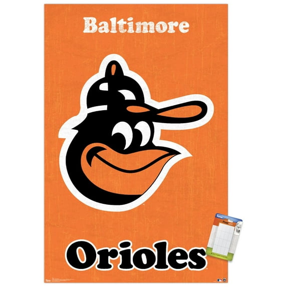 MLB Baltimore Orioles - Retro Logo Premium Poster and Poster Mount Bundle