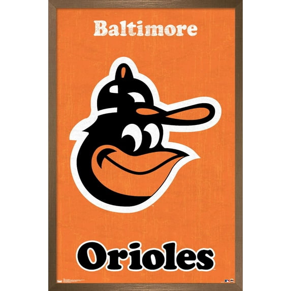 MLB Baltimore Orioles - Retro Logo Wall Poster, 14.725" x 22.375", Framed
