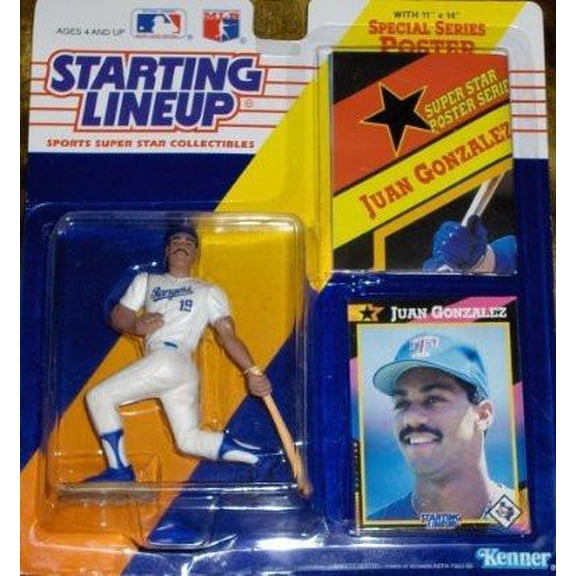 MLB Baseball Starting Lineup Juan Gonzalez Texas Rangers Figure w/ Card & Poster