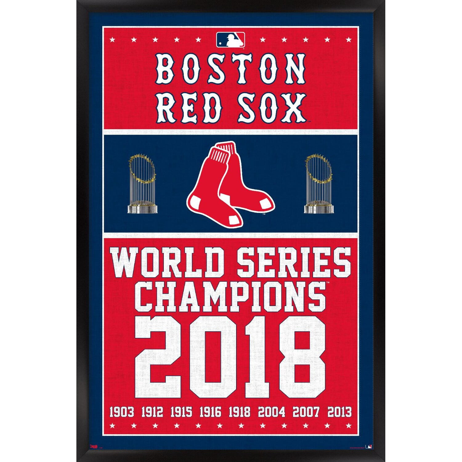 MLB Boston Red Sox - Champions 18 Wall Poster, 22.375" x 34", Framed