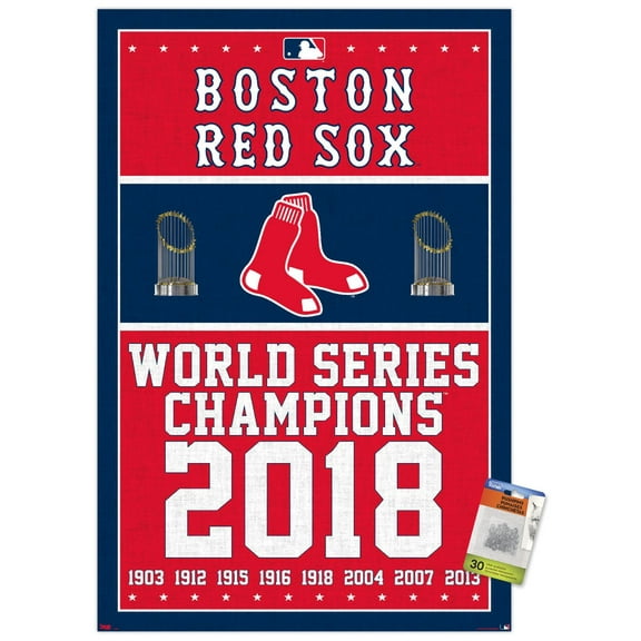 MLB Boston Red Sox - Champions 18 Wall Poster with Push Pins, 22.375" x 34"
