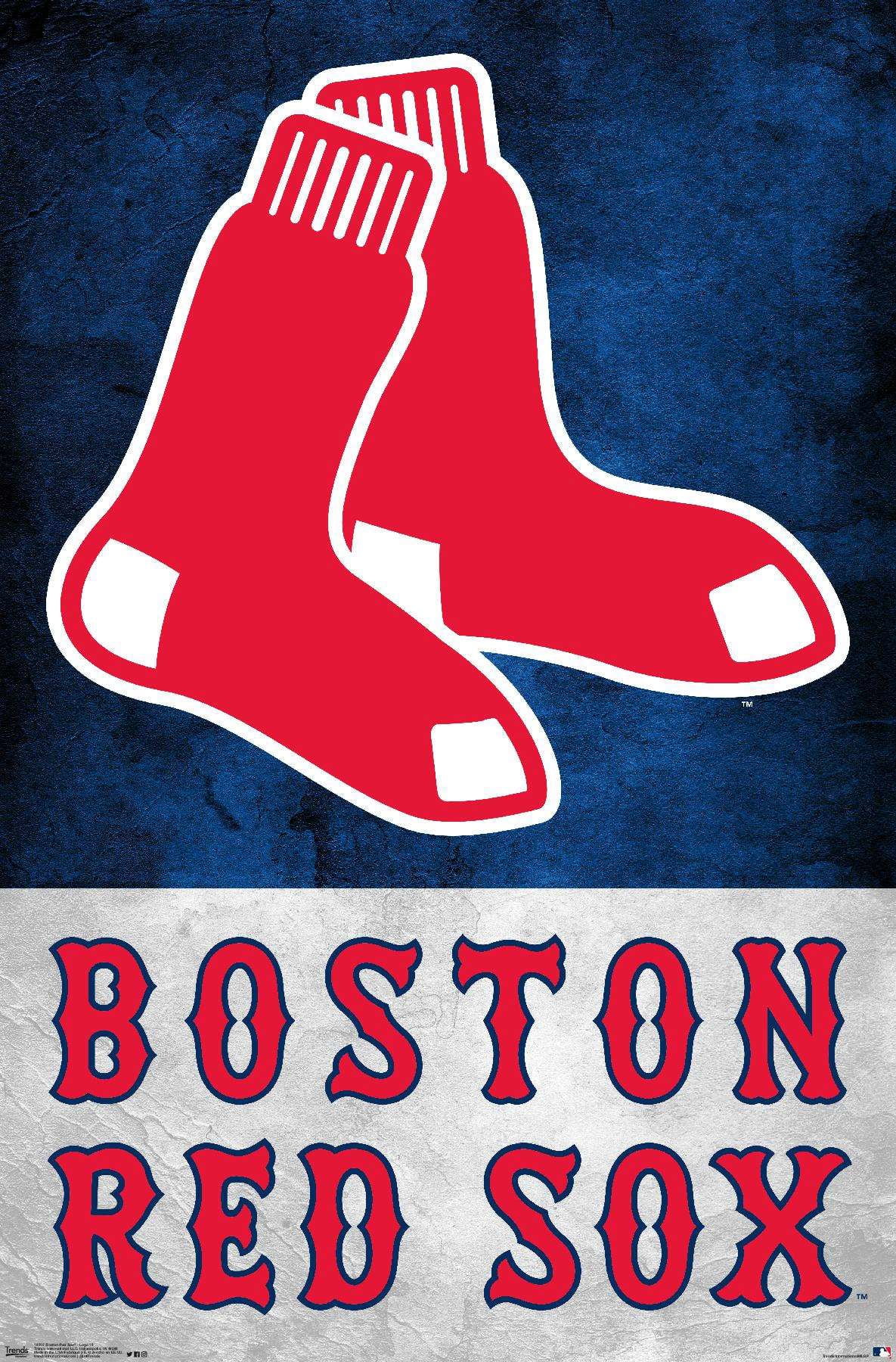 MLB Boston Red Sox - Logo 18 Wall Poster with Push Pins, 22.375\, image size:1185x1800