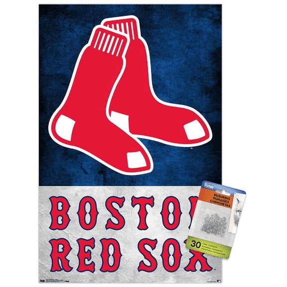 MLB Boston Red Sox - Logo 18 Wall Poster with Push Pins, 14.725" x 22.375"