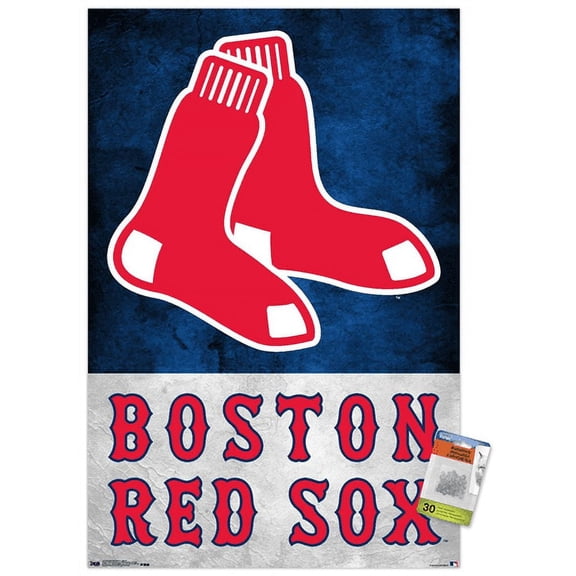 MLB Boston Red Sox - Logo 18 Wall Poster with Push Pins, 22.375" x 34"