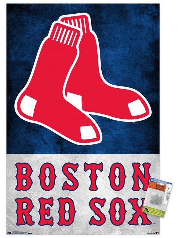 MLB Boston Red Sox - Logo 18 Wall Poster with Push Pins, 22.375" x 34"