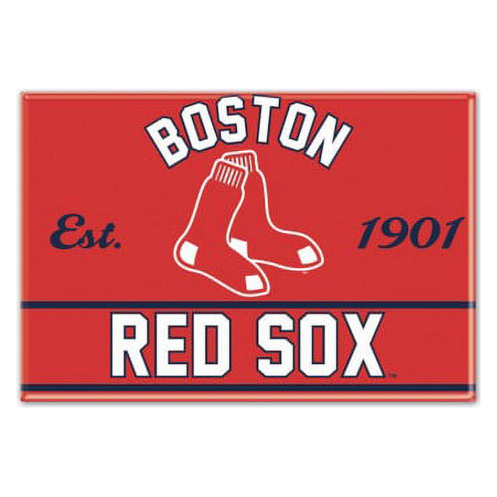 Boston Red Sox Twin Red Sox MLB Baseball Black Logo Type Die-Cut Round  MAGNET