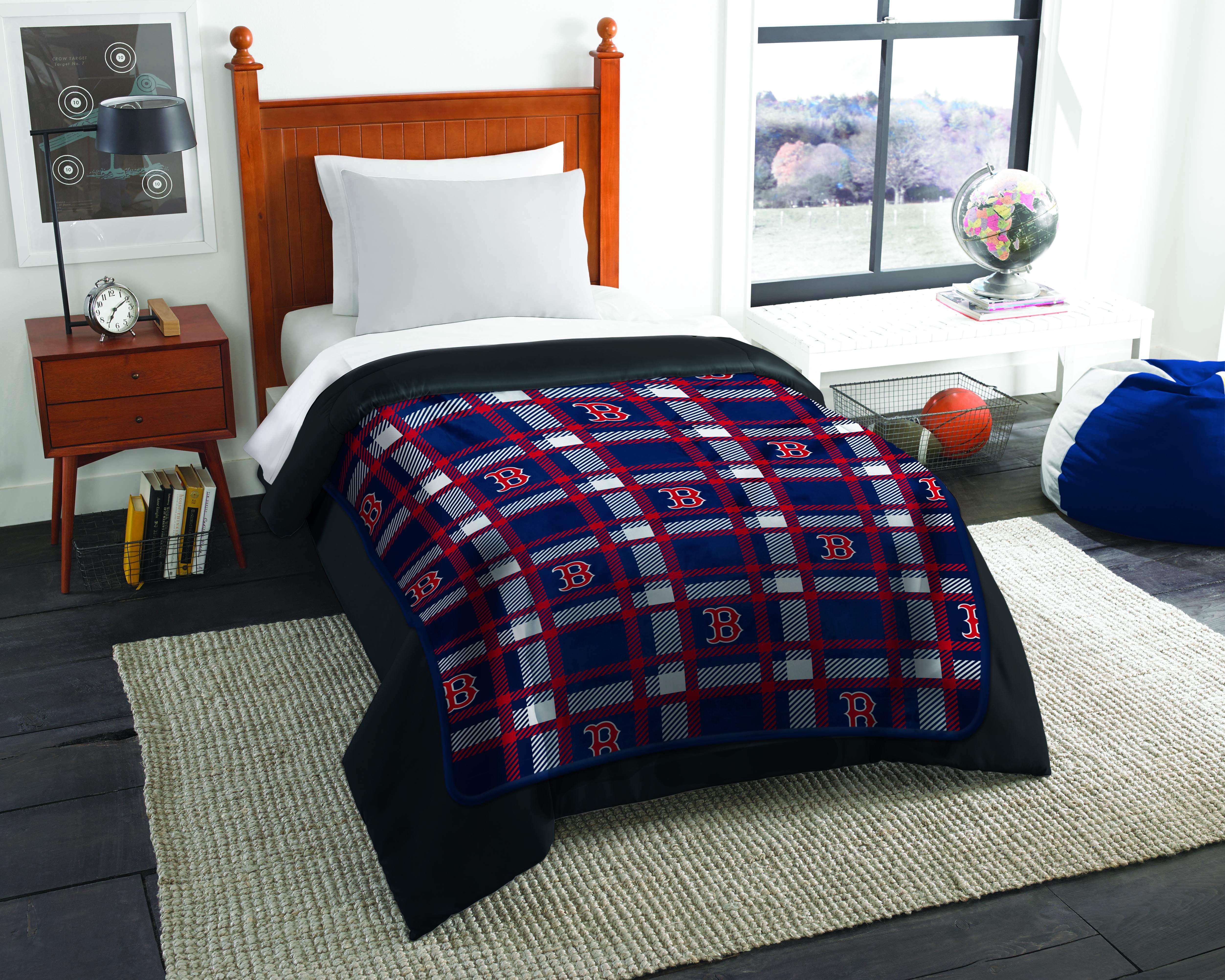 MLB Boston Red Sox Plaid Repeat Oversized Micro Rachel Throw Blanket 55 x 85 Walmart