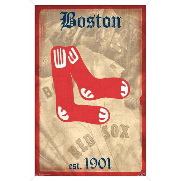 MLB Boston Red Sox - Retro Logo 14 Wall Poster, 14.725" x 22.375", Framed