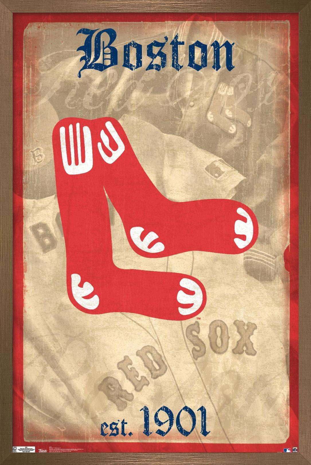 MLB Boston Red Sox - Retro Logo 14 Wall Poster, 14.725" x 22.375", Framed