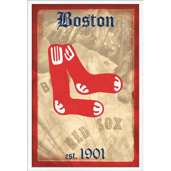 MLB Boston Red Sox - Retro Logo 14 Wall Poster, 22.375" x 34", Framed