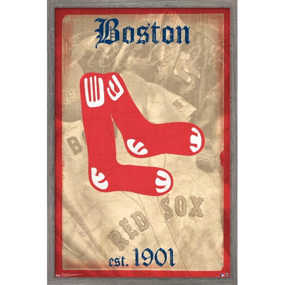 MLB Boston Red Sox - Retro Logo 14 Wall Poster, 22.375" x 34", Framed