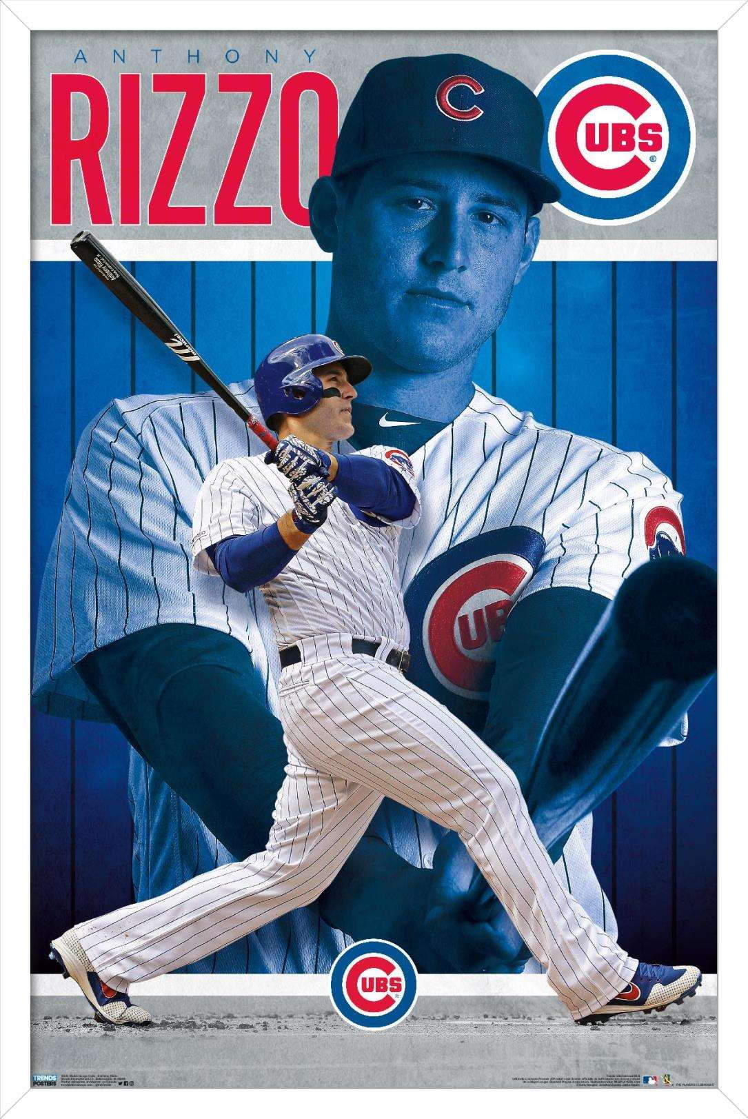 Trends International MLB Chicago Cubs - Logo 22 Framed Wall Poster Prints  Black Framed Version 14.725 x 22.375