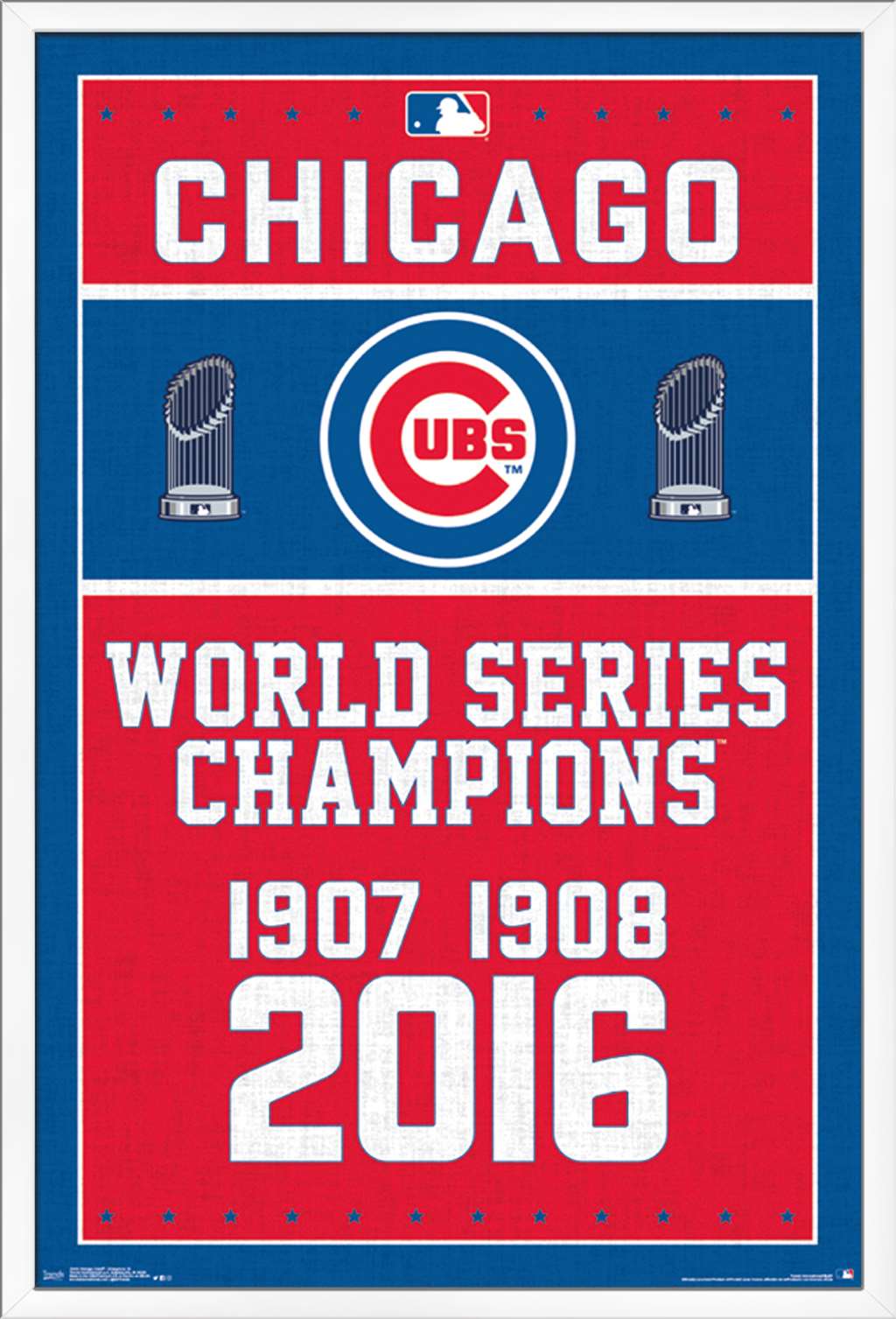 MLB Chicago Cubs - Champions 16 Wall Poster, 22.375" x 34", Framed