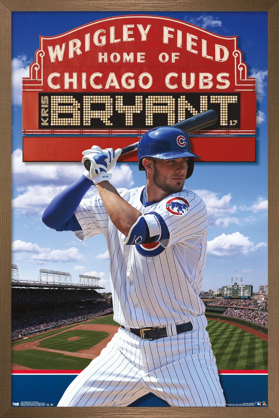 MLB Chicago Cubs - Kris Bryant 15 Wall Poster with Wooden Magnetic