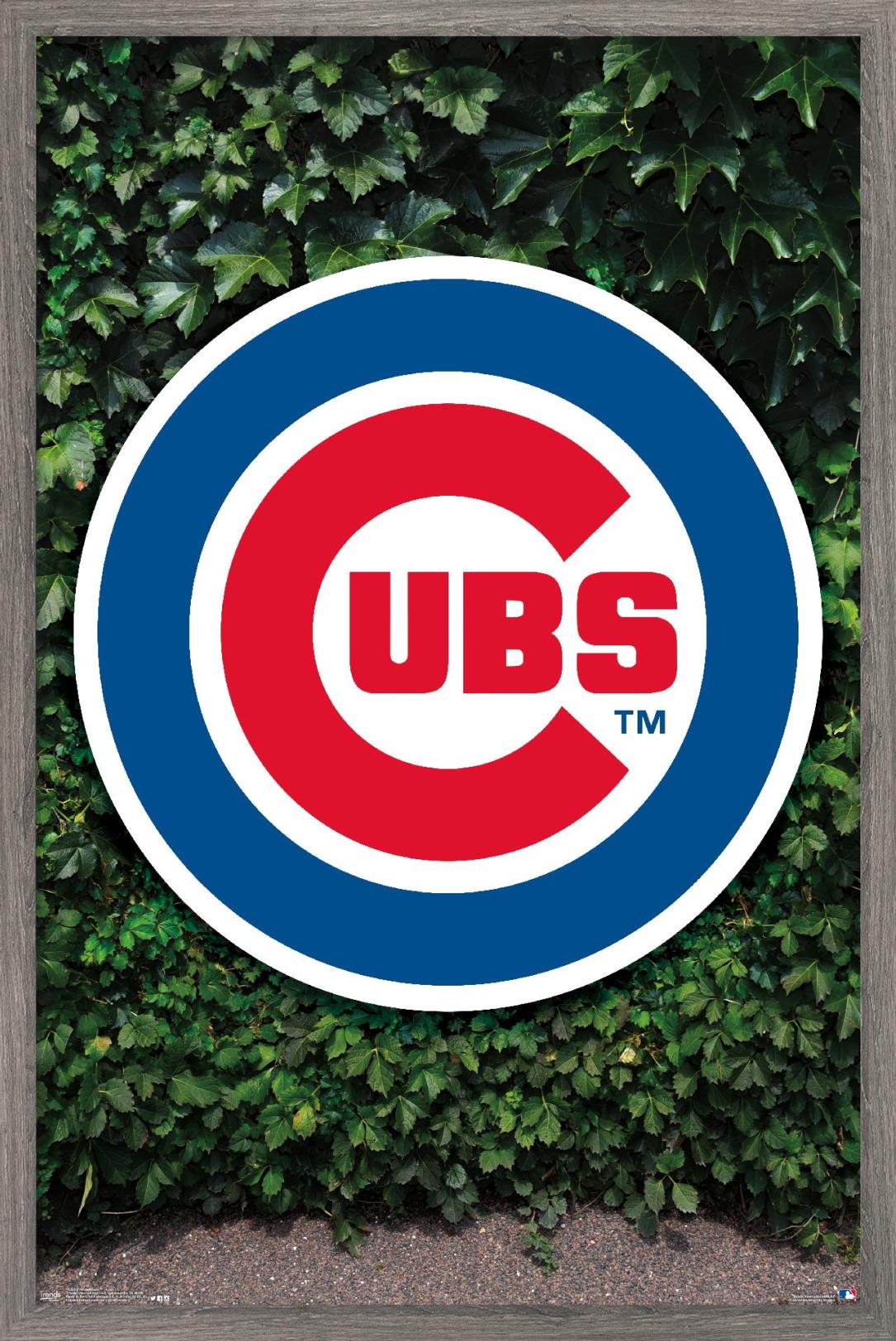 MLB Chicago Cubs - Logo 16 Wall Poster, 22.375" x 34", Framed