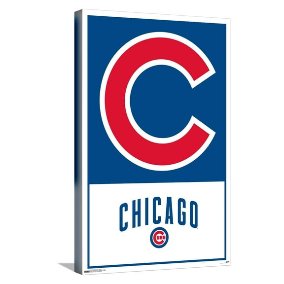 MLB Chicago Cubs - Logo 22 Canvas Wall Poster, 14.725" x 22.375"