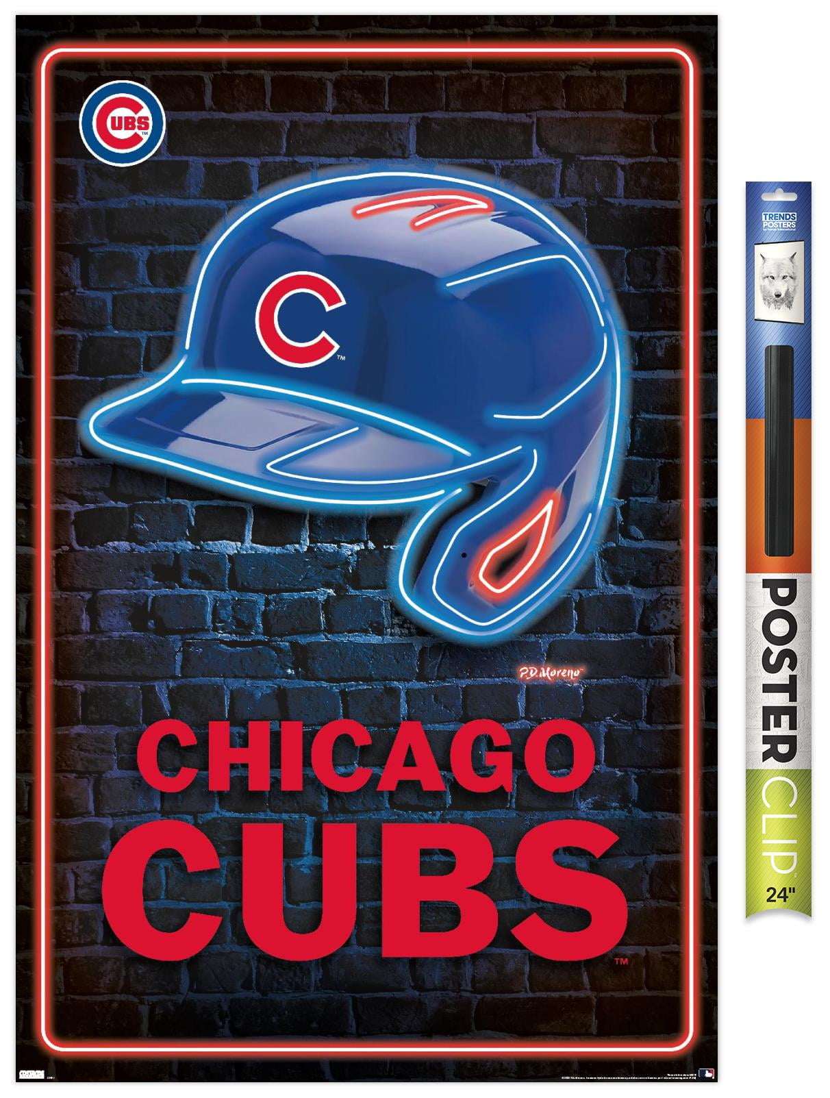 MLB Chicago Cubs - Neon Helmet 23 Wall Poster, 22.375" x 34"