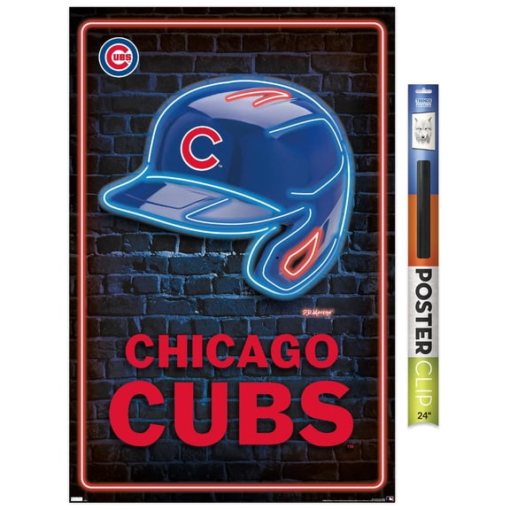 MLB Chicago Cubs - Neon Helmet 23 Wall Poster, 22.375" x 34"