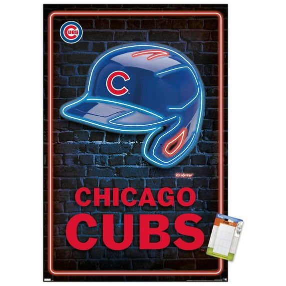 MLB Chicago Cubs - Neon Helmet 23 Wall Poster, 22.375" x 34"