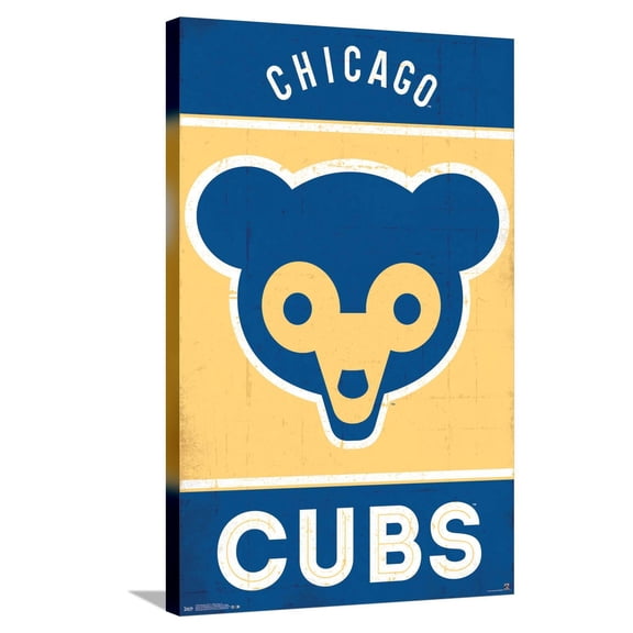 MLB Chicago Cubs - Retro Logo 14 Canvas Wall Poster, 22.375" x 34"