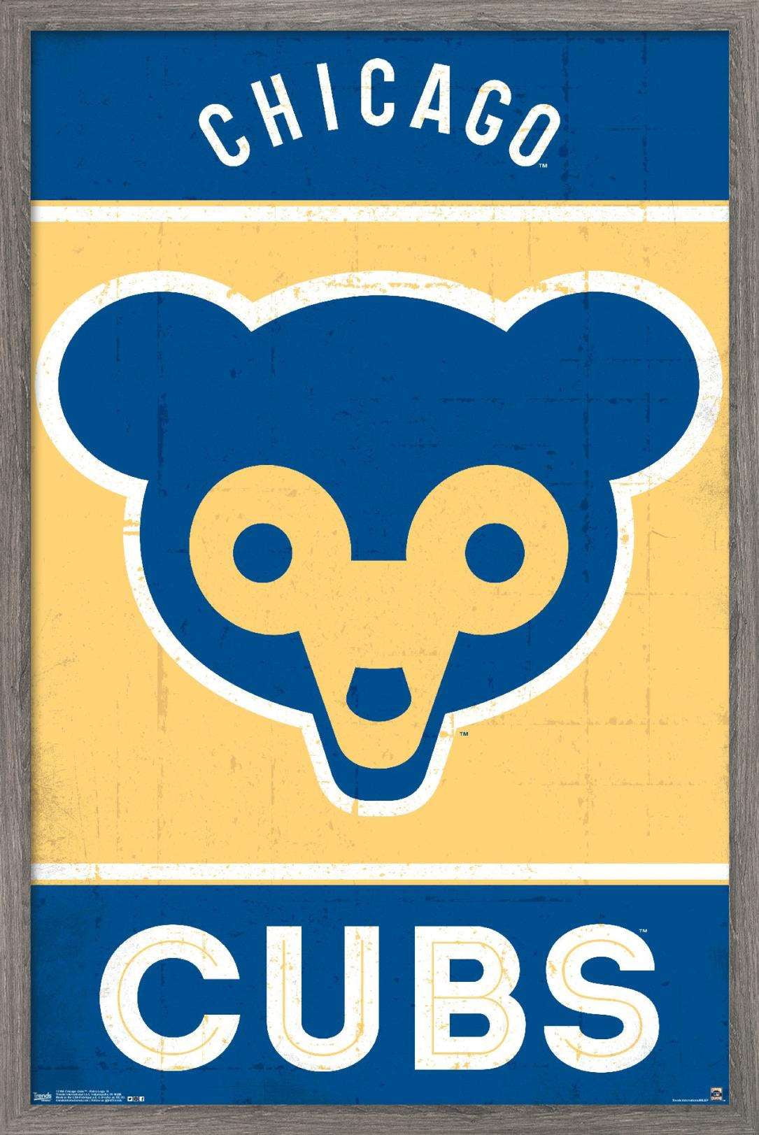 MLB Chicago Cubs - Retro Logo 14 Wall Poster, 22.375" x 34", Framed