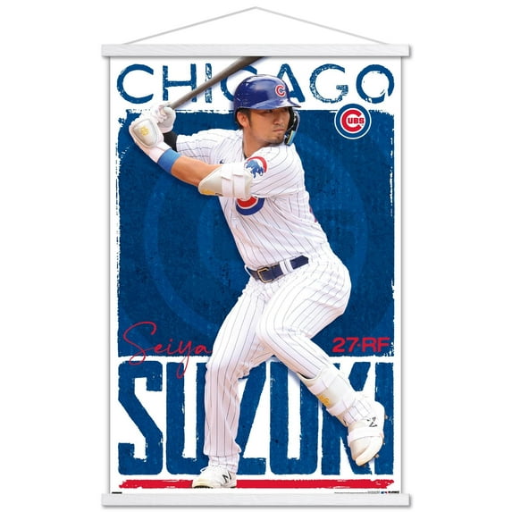 MLB Chicago Cubs - Seiya Suzuki 23 Wall Poster with Magnetic Frame, 22.375" x 34"