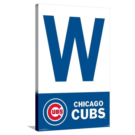 MLB Chicago Cubs - W 16 Canvas Wall Poster, 22.375" x 34"