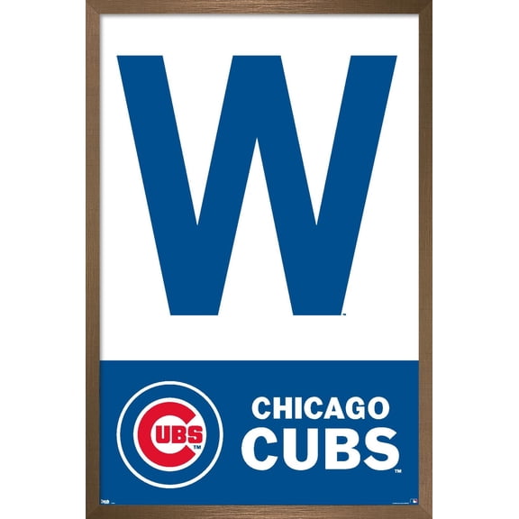 MLB Chicago Cubs - W 16 Wall Poster, 22.375" x 34", Framed