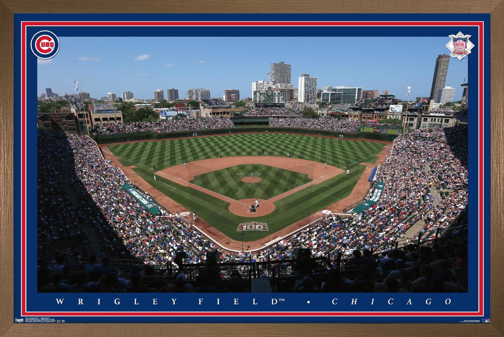 MLB Chicago Cubs - Wrigley Field 15 Wall Poster, 14.725" x 22.375", Framed