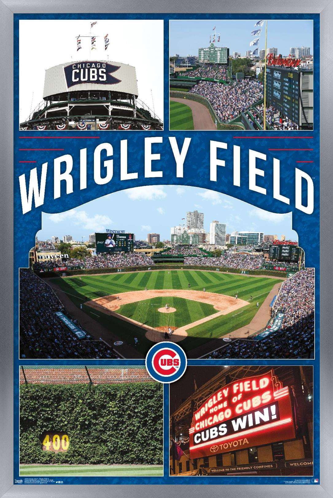 MLB Chicago Cubs - Wrigley Field 17 Wall Poster, 14.725" x 22.375", Framed