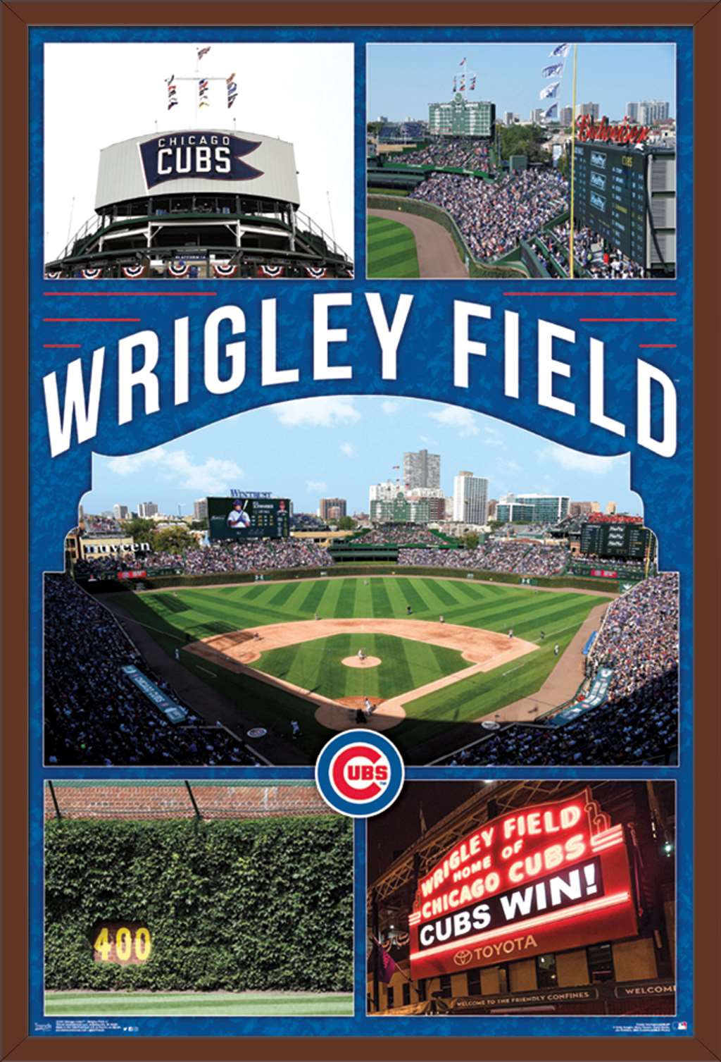 MLB Chicago Cubs - Wrigley Field 17 Wall Poster, 22.375" x 34", Framed