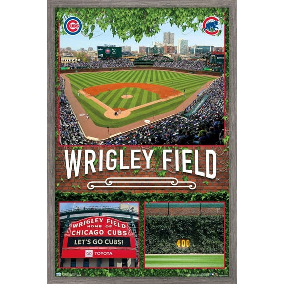 MLB Chicago Cubs - Wrigley Field 19 Wall Poster, 14.725" x 22.375", Framed
