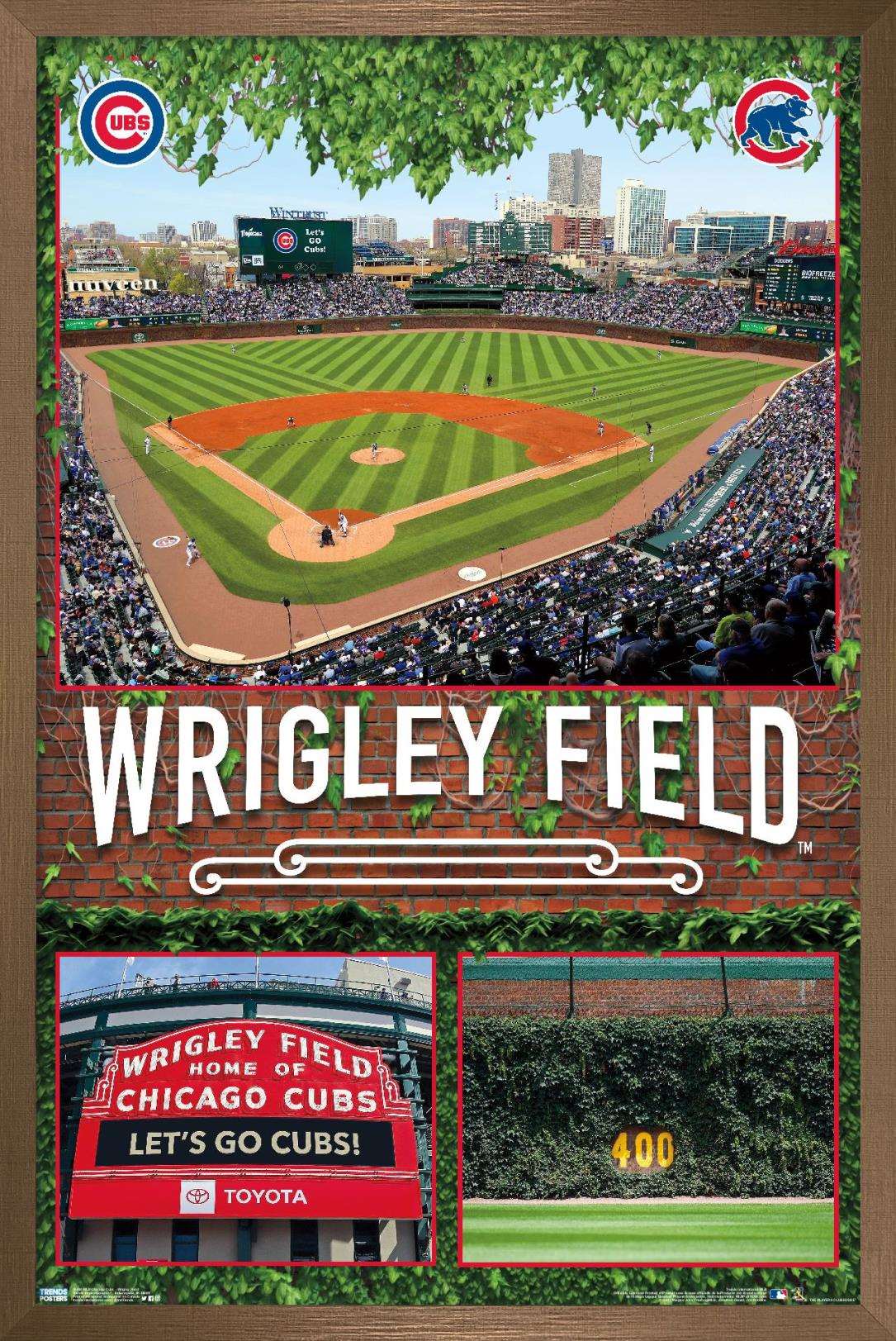 MLB Chicago Cubs - Wrigley Field 19 Wall Poster, 22.375" x 34", Framed
