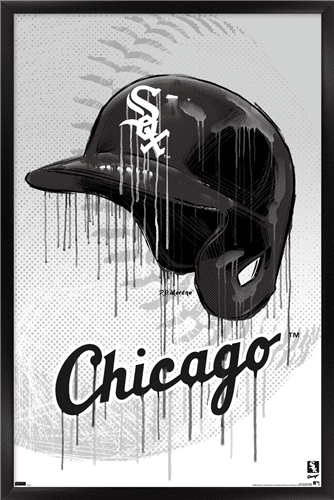MLB Chicago White Sox - Drip Helmet 22 Wall Poster, 14.725" x 22.375" Framed