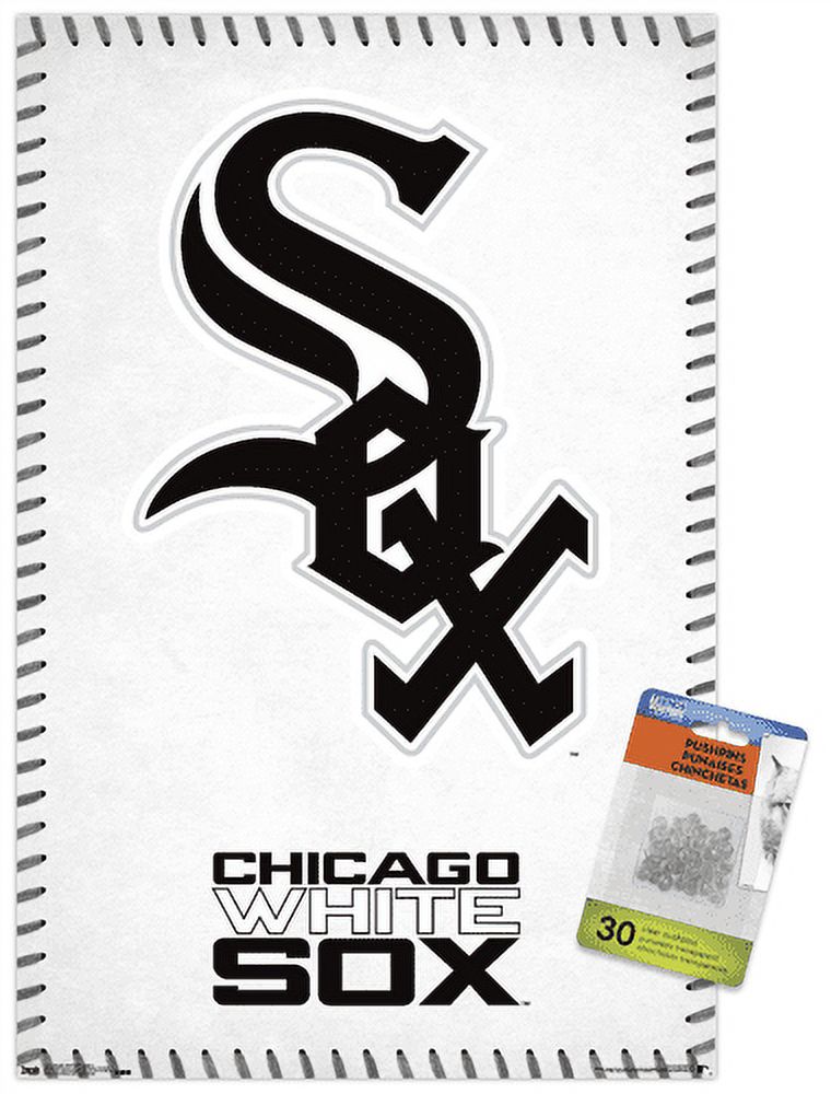 MLB Chicago White Sox - Logo 17 Wall Poster with Push Pins, 14.725" x 22.375"