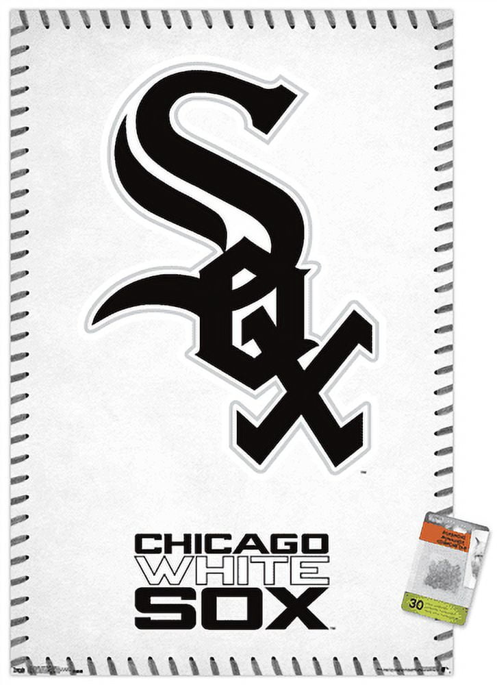 MLB Chicago White Sox - Logo 17 Wall Poster with Push Pins, 22.375" x 34"