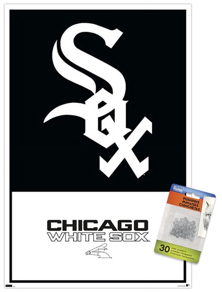 MLB Chicago White Sox - Logo 22 Wall Poster with Push Pins, 14.725" x 22.375"