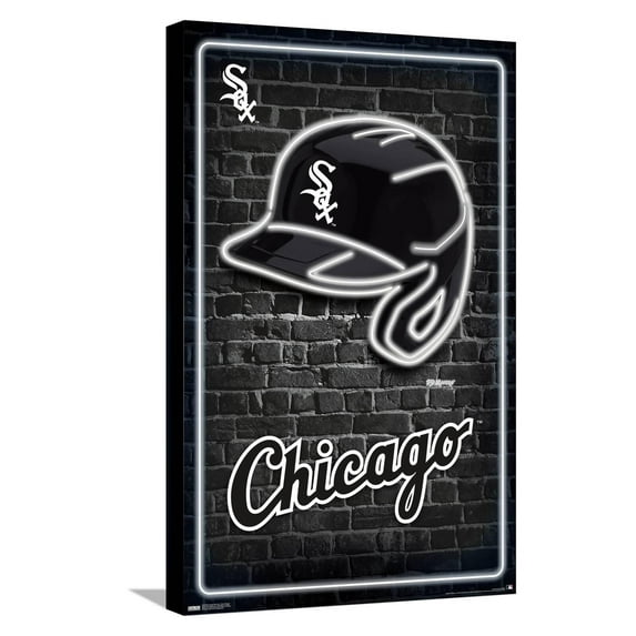 MLB Chicago White Sox - Neon Helmet 23 Canvas Wall Poster, 14.725" x 22.375"