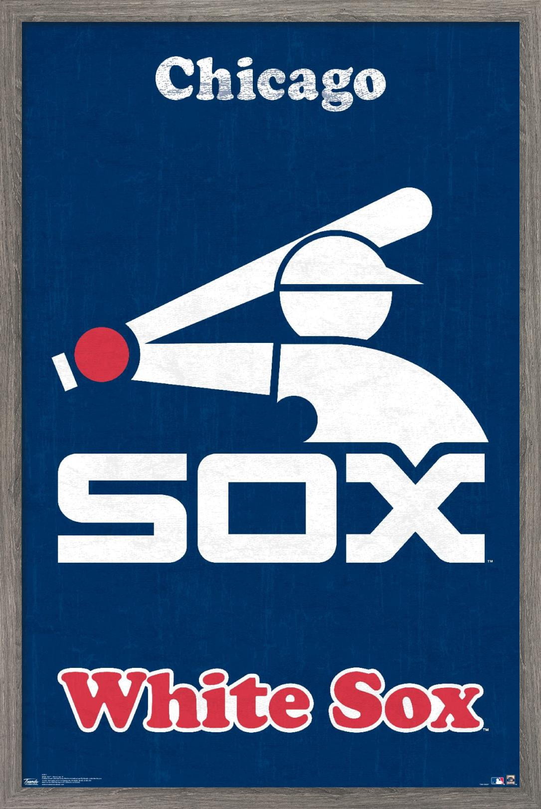 MLB Chicago White Sox - Retro Logo Wall Poster, 22.375" x 34", Framed
