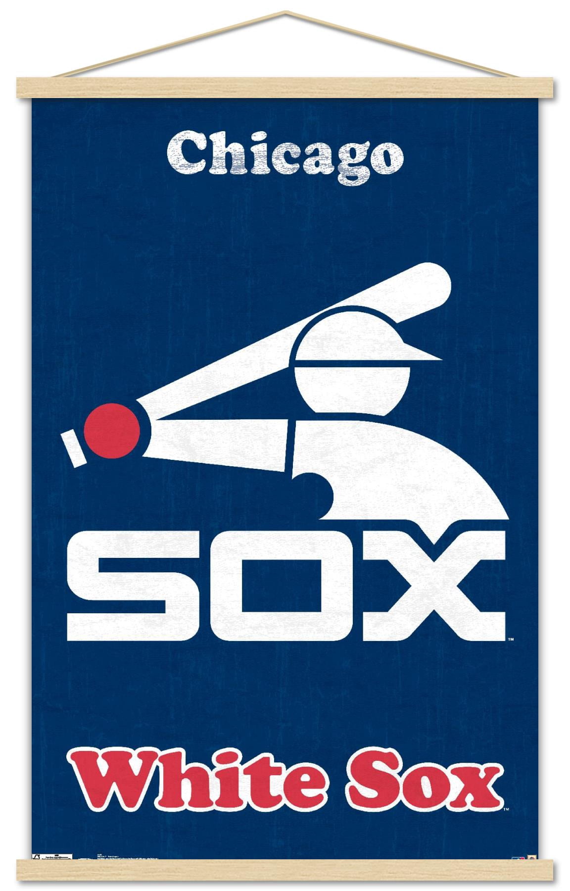 MLB Chicago White Sox - Retro Logo Wall Poster with Wooden Magnetic Frame, 22.375" x 34"