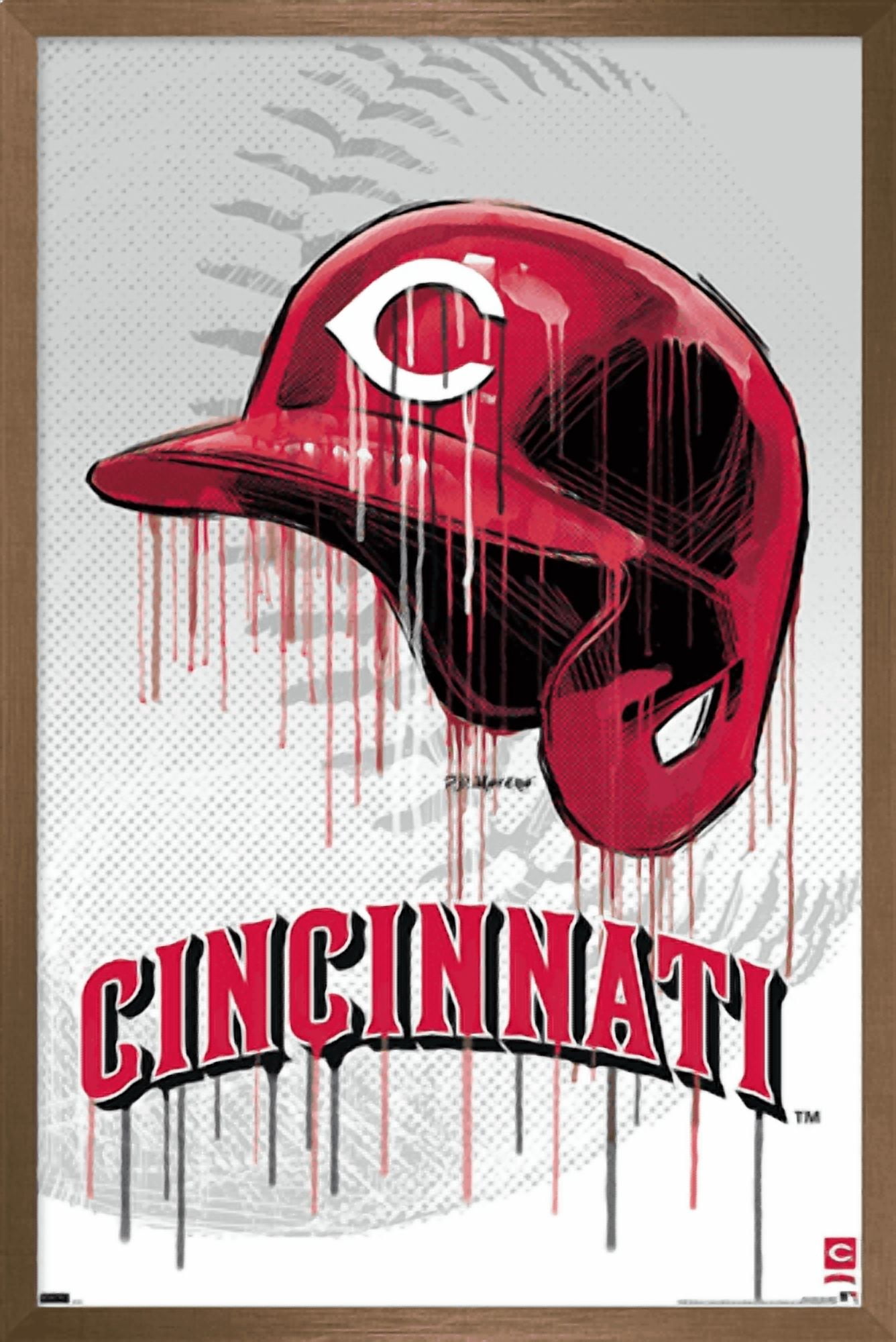 MLB Cincinnati Reds - Drip Helmet 22 Wall Poster, 22.375