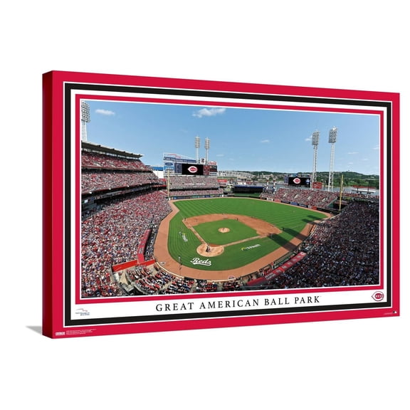 MLB Cincinnati Reds - Great American Ball Park 22 Canvas Wall Poster, 22.375" x 34"