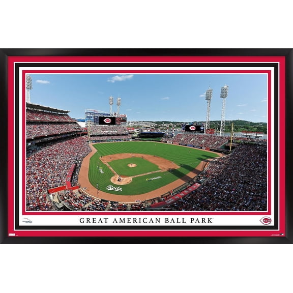 MLB Cincinnati Reds - Great American Ball Park 22 Wall Poster, 14.725" x 22.375" Framed